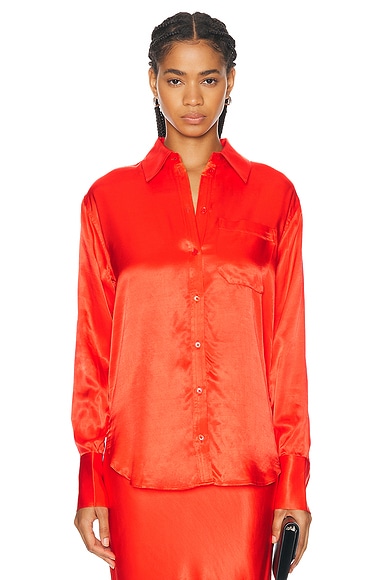 L'Academie by Marianna Lenae Shirt in Red Orange