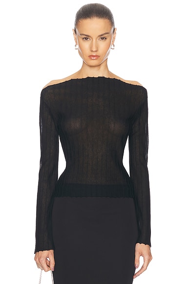 L'Academie by Marianna Blake Knit Top in Black
