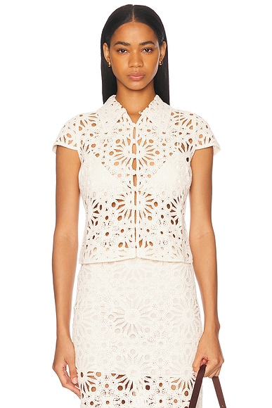 L'Academie by Marianna Shay Top in Beige