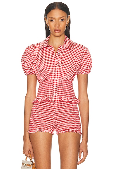 L'Academie by Marianna Gwen Top in Red & White