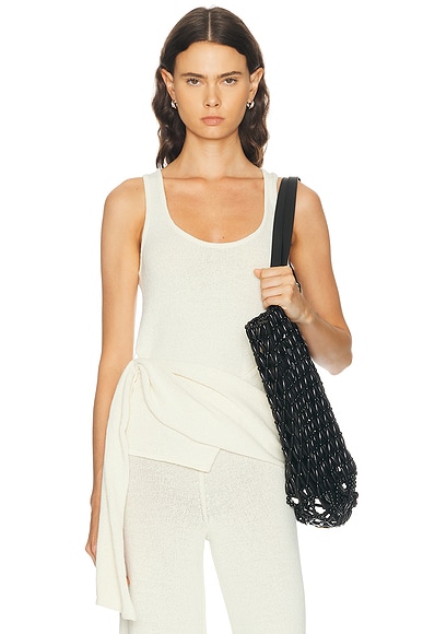 L'Academie Lilyann Drape Tank in Cream