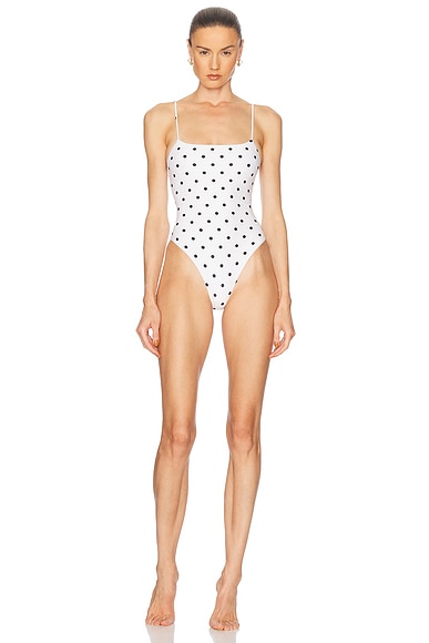 L'Academie by Marianna Cherie One Piece in Cream & Black Dot