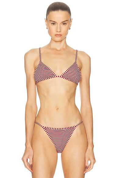 L'Academie by Marianna Harlow Top in Red & Pink Stripe