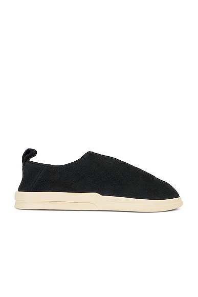 Lusso Cloud Gehry Hairy Suede in Jet Black & Shortbread