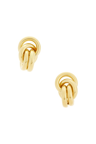 Balenciaga XS B Chain Earrings in Shiny Gold | FWRD