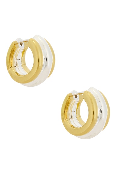 Lie Studio The Elenora Earrings in Sterling Silver & Gold Pipping
