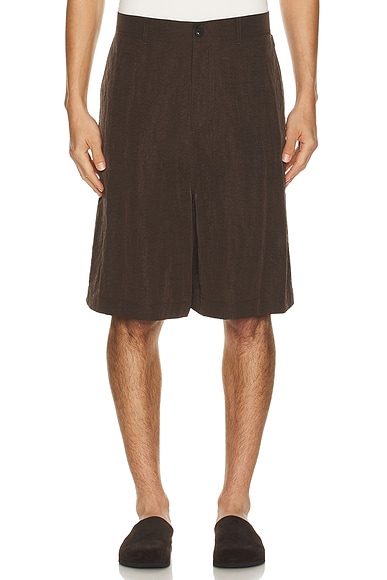 Le17Septembre Adjustable Bermuda Shorts in Brown