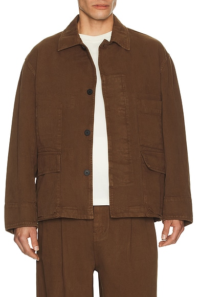 Le17Septembre Denim Field Jacket in Brown
