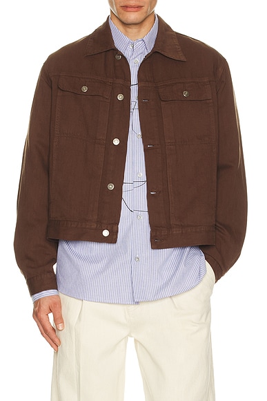 Le17Septembre Denim Trucker Jacket in Brown