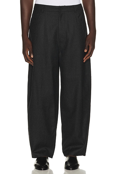 Le17Septembre Wool Curved Trousers in Charcoal
