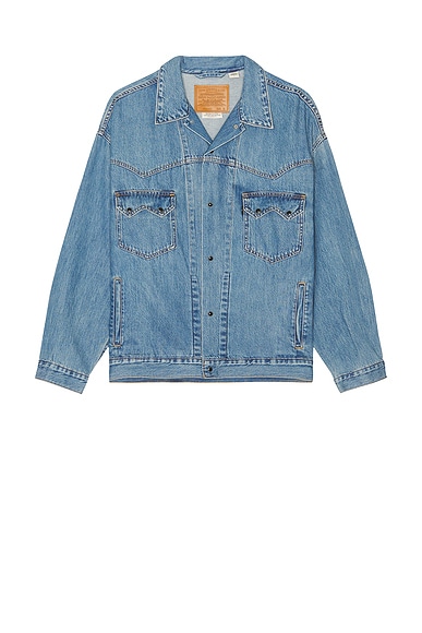 Alchemist Wyatt Dip Dyed Denim Trucker in Indigo & Red | FWRD Alchemist Wyatt Dip Dyed Denim Trucker in Indigo & Red | FWRD