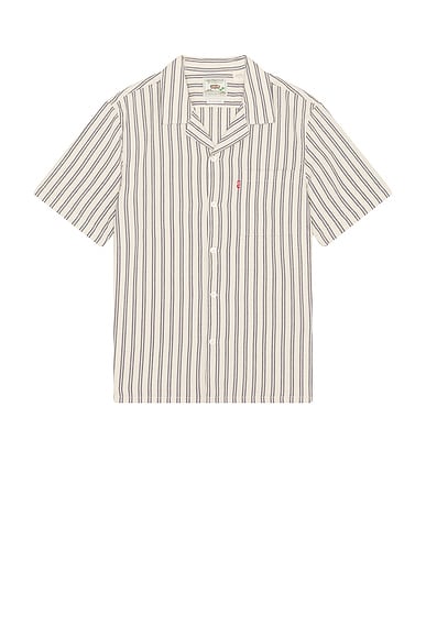 LEVI'S Sunset Standard Camp Shirt in Edison Stripe Navy