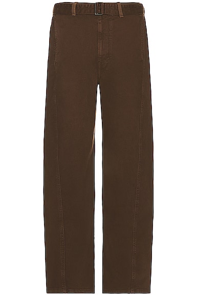 Lemaire Twisted Belted Pants in Dark Brown | FWRD