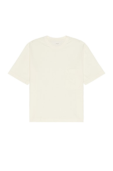 Lemaire Short Sleeve T-shirt In Light Vanilla