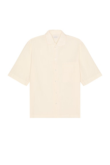 Lemaire Camp Collar Shirt in White | Smart Closet
