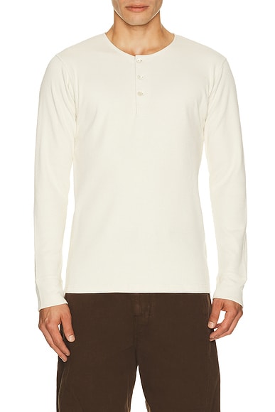 Lemaire Long Sleeve Henley in Enoki