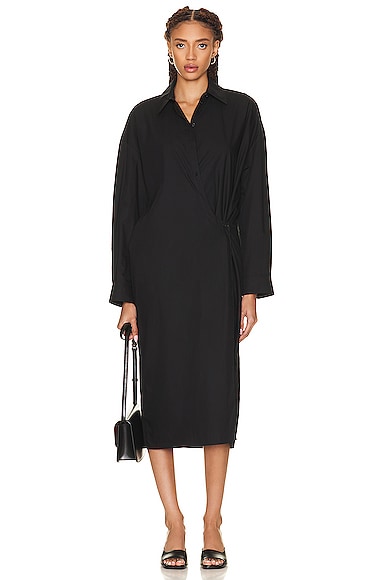 lemaire twisted shirt dress STRAIGHT COLLAR TWISTED DRESS