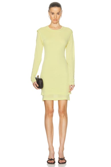 Lemaire Double Layer Seamless Dress in Pale Canary