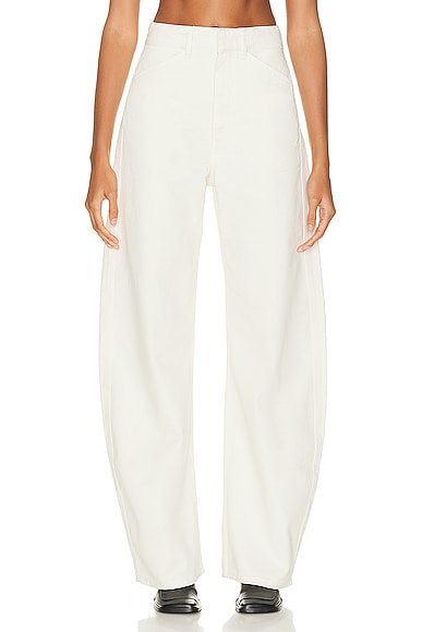 Lemaire High Waisted Curved Pant in Clay White