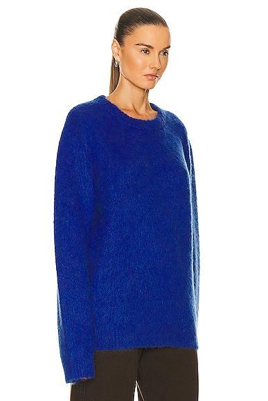 Shop Lemaire Brushed Sweater In Electric Blue
