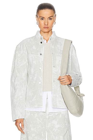 Curved Sleeves Jacket in White