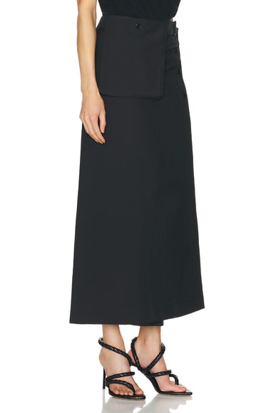 Shop Lemaire Long Wrap Skirt In Black