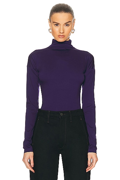 Lemaire Second Skin High Neck Top in Purple Iris