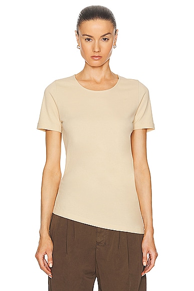 Lemaire Twisted Tee in Soft Sand