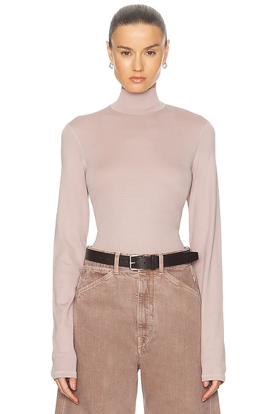 Lemaire Rib Turtleneck Top in Violet Ice