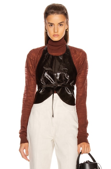 Lemaire Plastron Top In Brown In Chocolate Torte