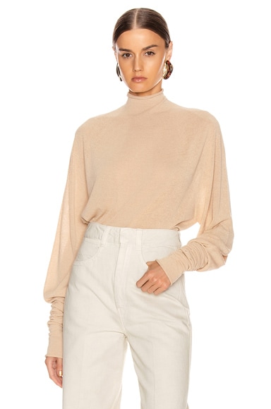 Lemaire Second Skin Turtleneck Top in Ginger Beige | FWRD