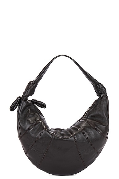 Lemaire Fortune Croissant Bag in Dark Chocolate