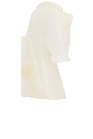 Loren Stewart Horse Bookend in White Agate