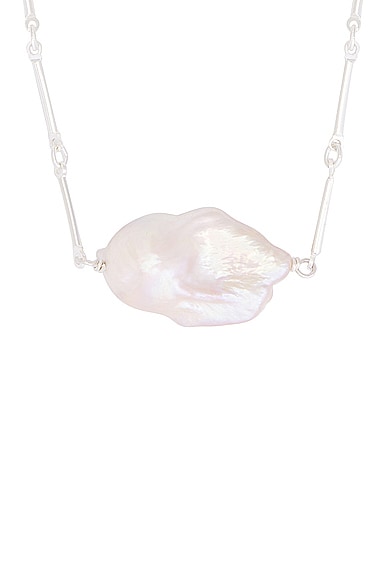 Shop Loren Stewart Kinship Pearl Necklace In Sterling Silver