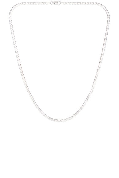 Serpentine Chain Necklace in Metallic Silver