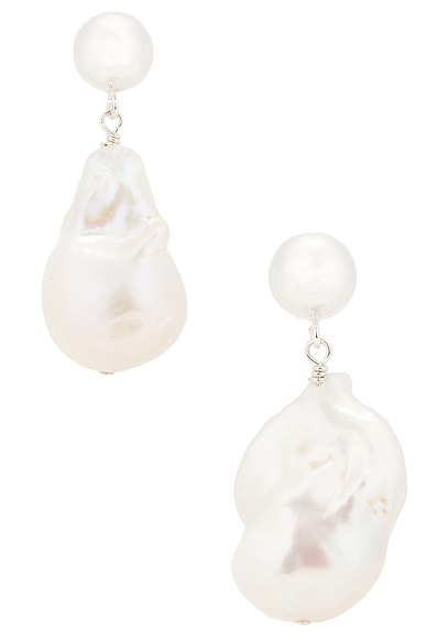 Loren Stewart Nymph Earrings in Sterling Silver & Pearl