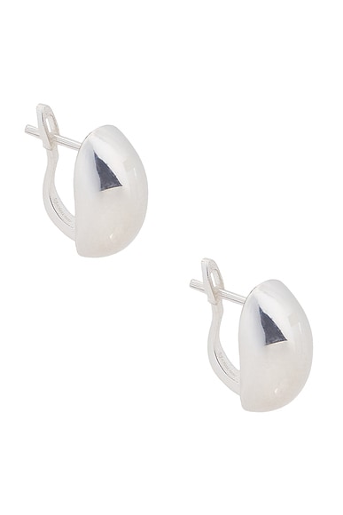 Loren Stewart Puff Huggie Earrings in Sterling Silver