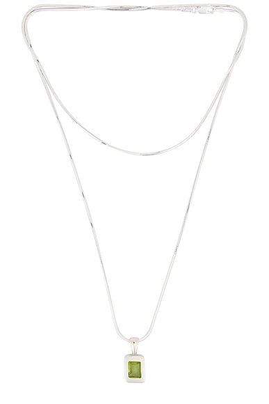Loren Stewart Roca Snake Wrap Necklace in Sterling Silver & Peridot