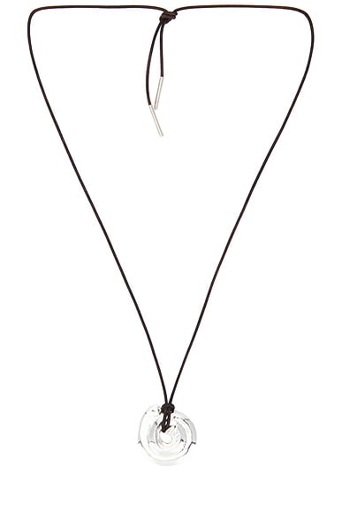 Loren Stewart Tumbled Shell On Cord in Sterling Silver & Leather
