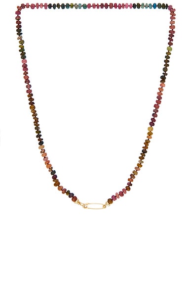 Tourmaline Safety Pin Necklace