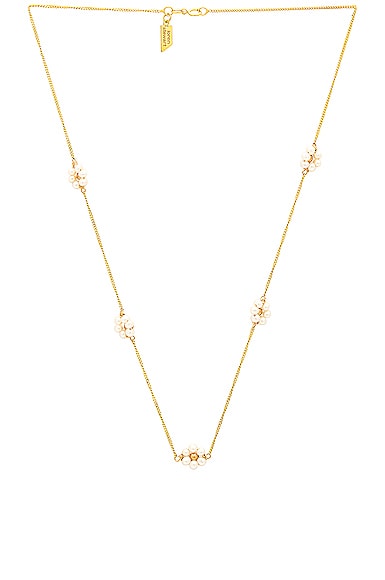Loren Stewart Pearl Flower Chain Necklace In Gold & Pearl