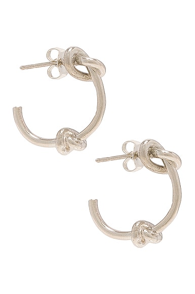 Loren Stewart Knot Hoop Earrings in Sterling Silver