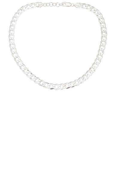 Loren Stewart Flat Curb Chain Necklace In Sterling Silver