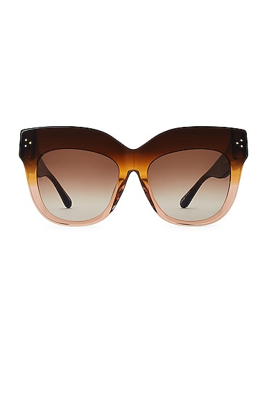 Linda Farrow Dunaway Cat Eye Sunglasses in Brown | FWRD
