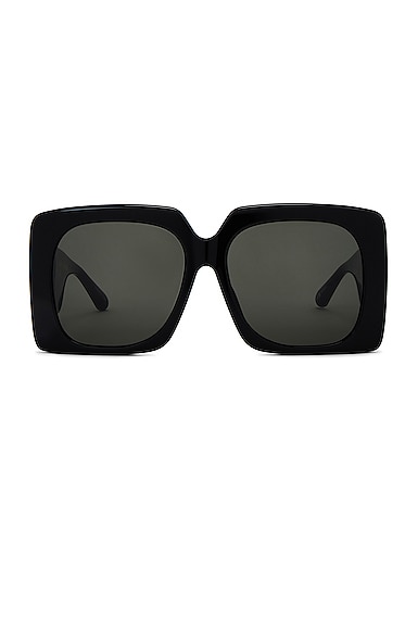 Linda Farrow Sierra Square Sunglasses in Black