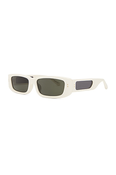 Shop Linda Farrow Talita Sunglasses In White