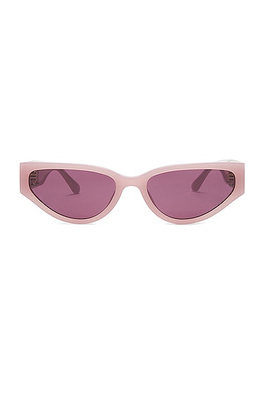 Linda Farrow Tomie Sunglasses in Lilac, Light Gold, Matte Light Gold, Purple
