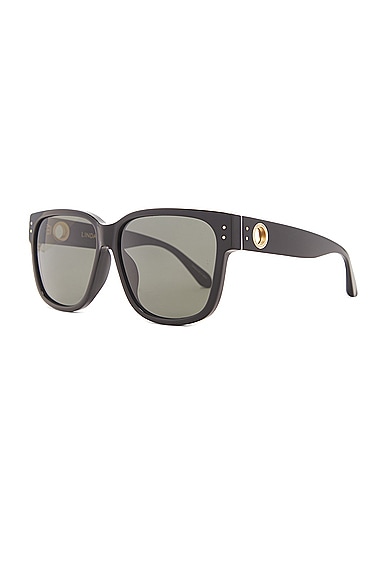 Shop Linda Farrow Perry Sunglasses In Black  Yellow Gold  & Grey