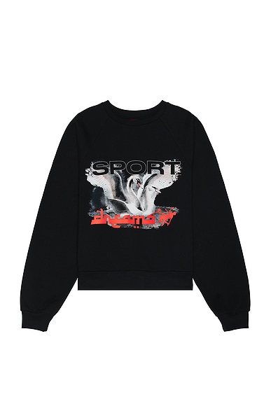 Liberal Youth Ministry Mens Swans Sweatshirt Knit in Black