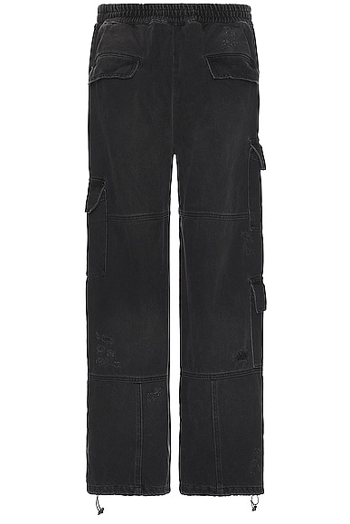 Shop Liberal Youth Ministry Denim Cargo Pants In Black